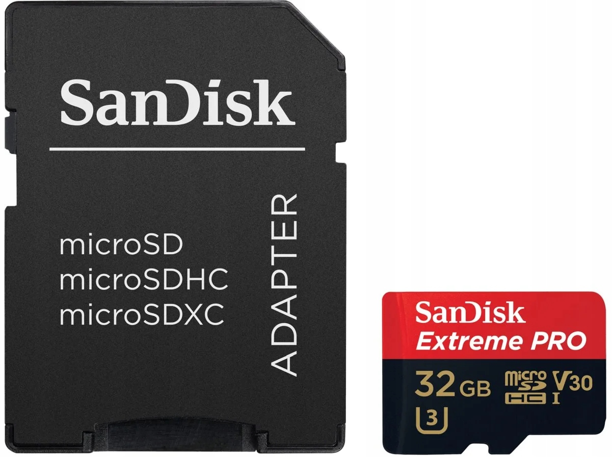 SanDisk microSDHC 32GB Extreme Pro + SD adapter