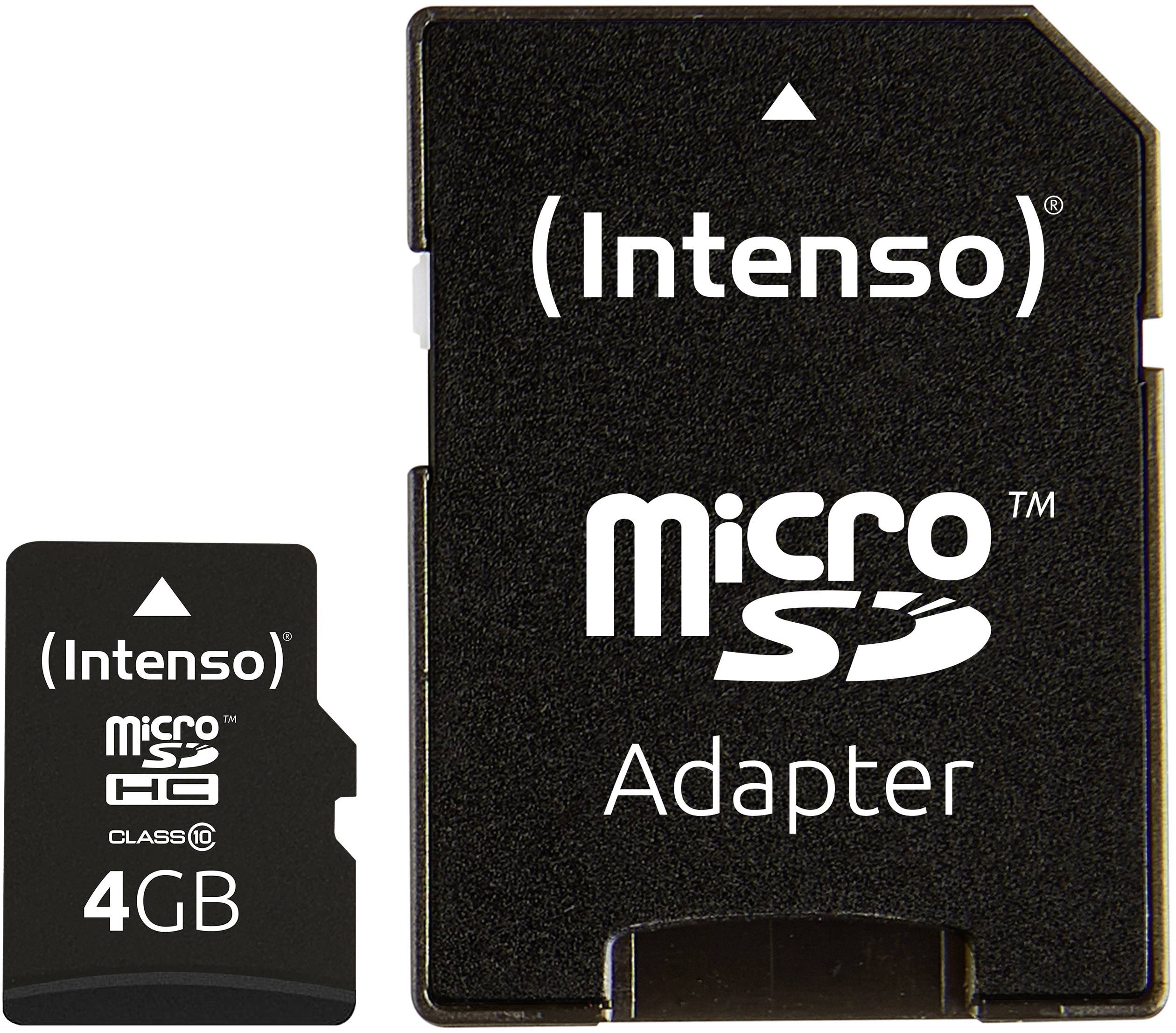 Intenso microSDHC 4GB Class 10 + SD adapter