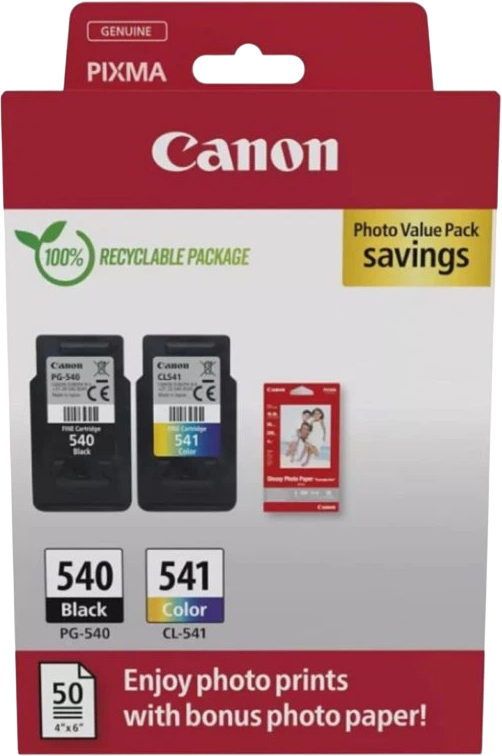 Canon PG-540 + CL-541 Photo Value Pack