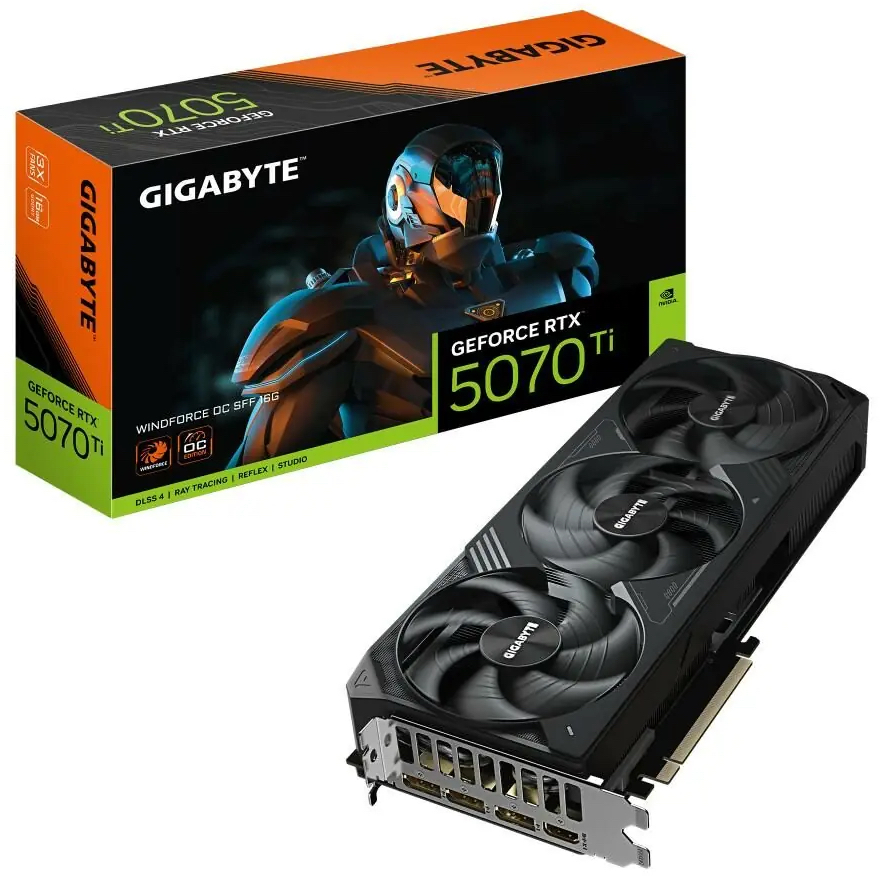 GIGABYTE GIGABYTE GeForce RTX 5070 Ti WINDFORCE OC SFF 16GB Állapot: Kibontott GV-N507TWF3OC-16GD