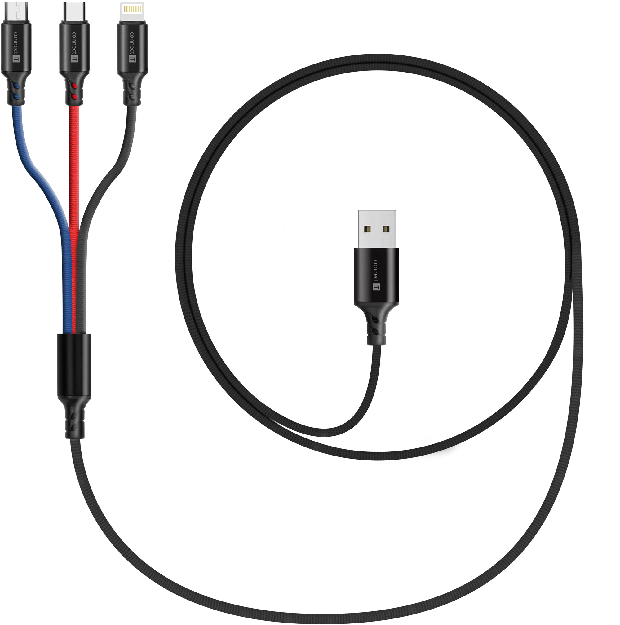 CONNECT IT Wirez 3v1 (1.2m) Black