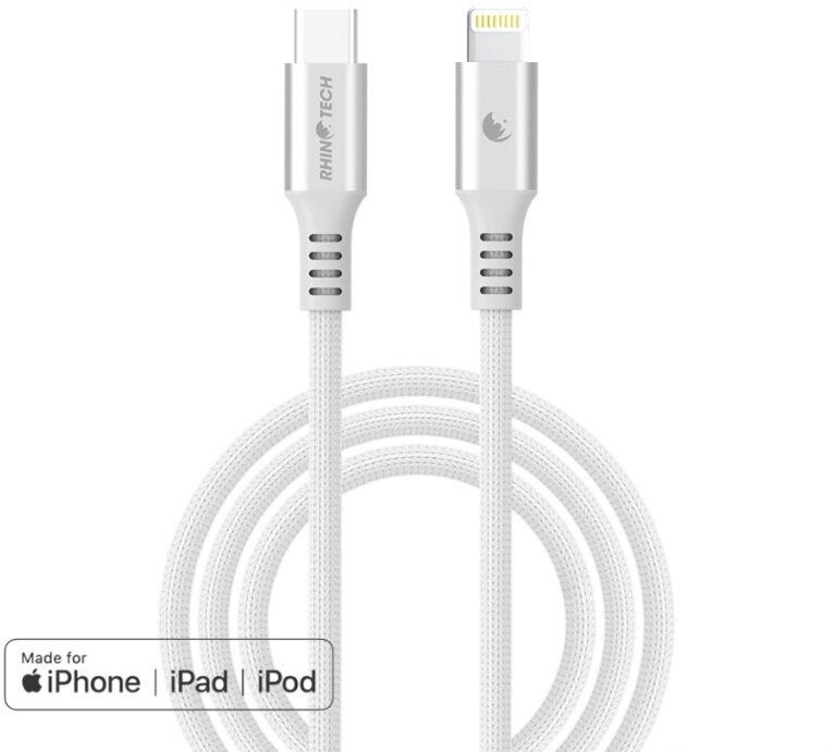 RhinoTech LITE MFi USB-C to Lightning (1,2m) - White