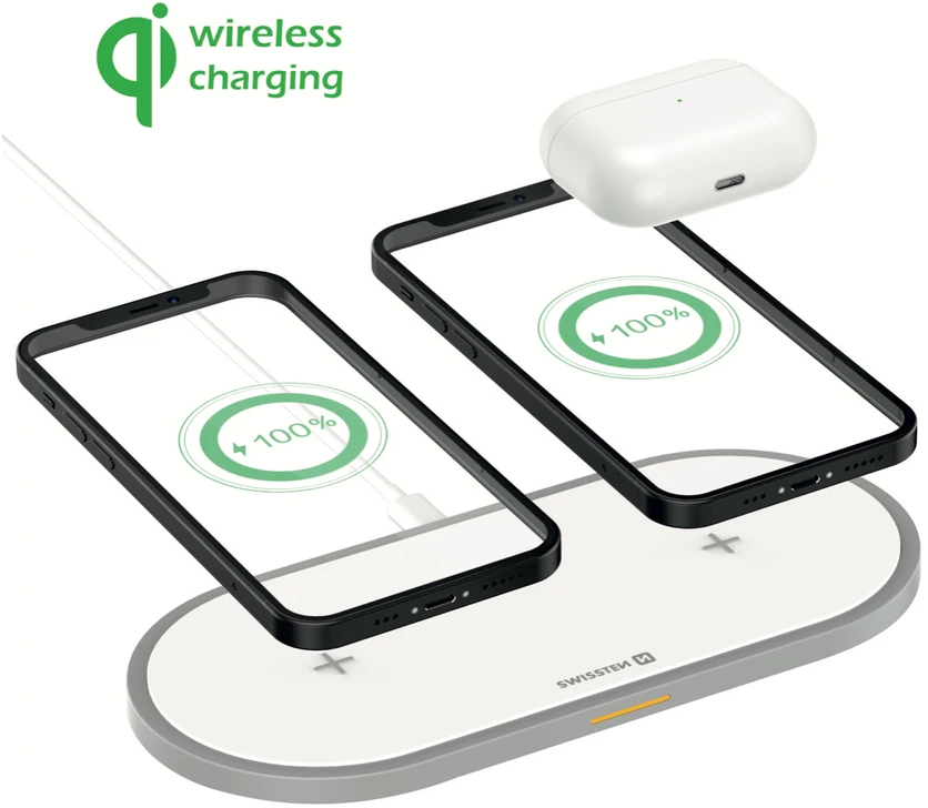 Swissten Wireless Charger 2v1 20W - White