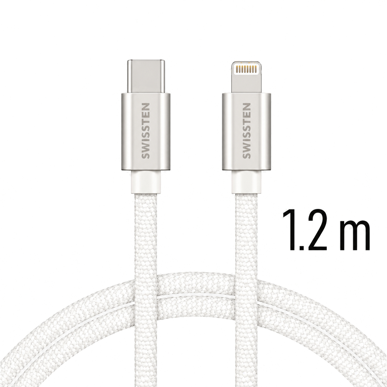 Swissten USB-C to Lightning (1.2m) - Silver