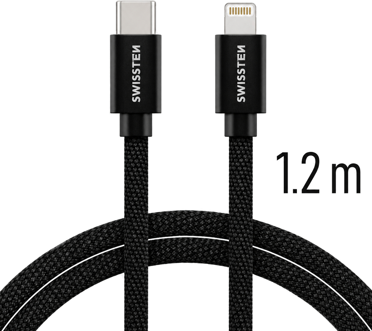 Swissten USB-C to Lightning (1.2m) - Black