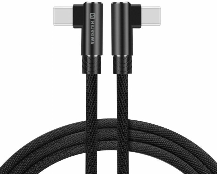 Swissten USB-C to USB-C L-shape (1.2m) - Black