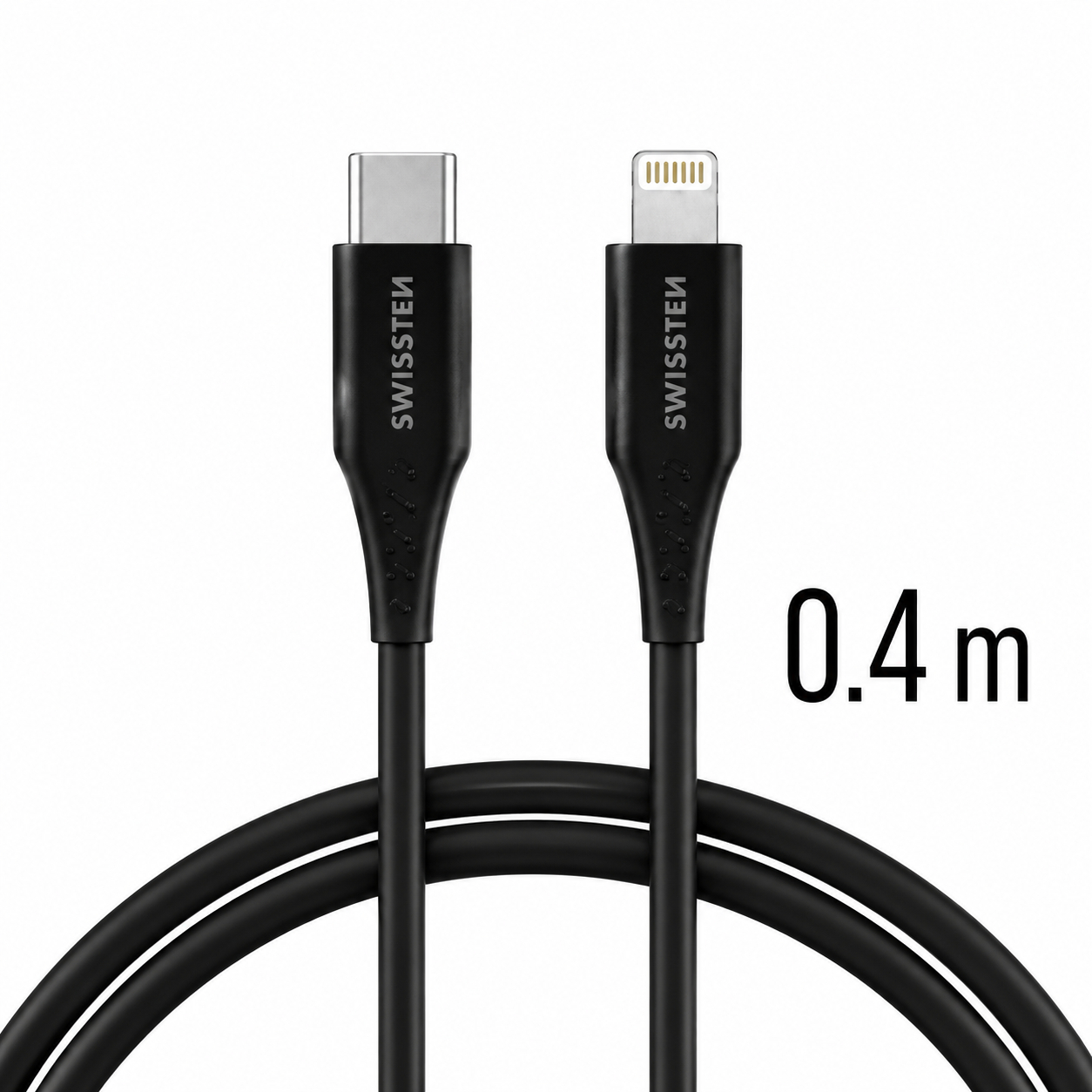 Swissten USB-C to Lightning (0,4m) - Black