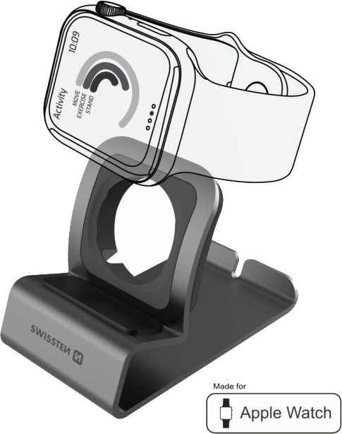 Swissten Aluminium Stand For Apple Watch - Grey
