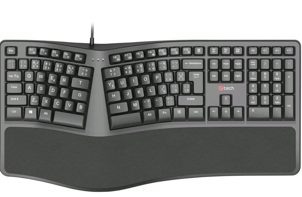 C-TECH KB-113E USB ERGO Black - CZ/SK