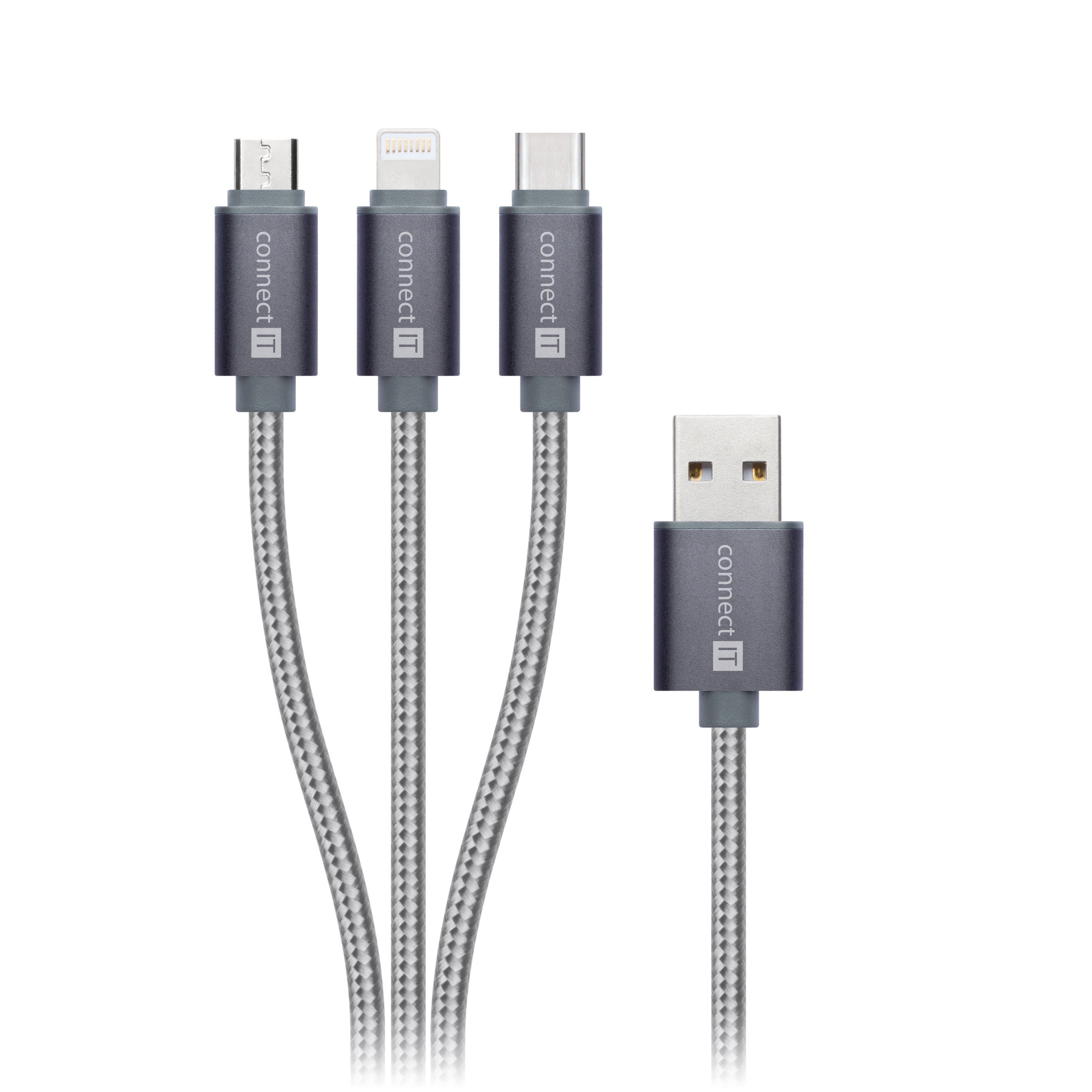 CONNECT IT Wirez 3v1 (1.2m) Silver