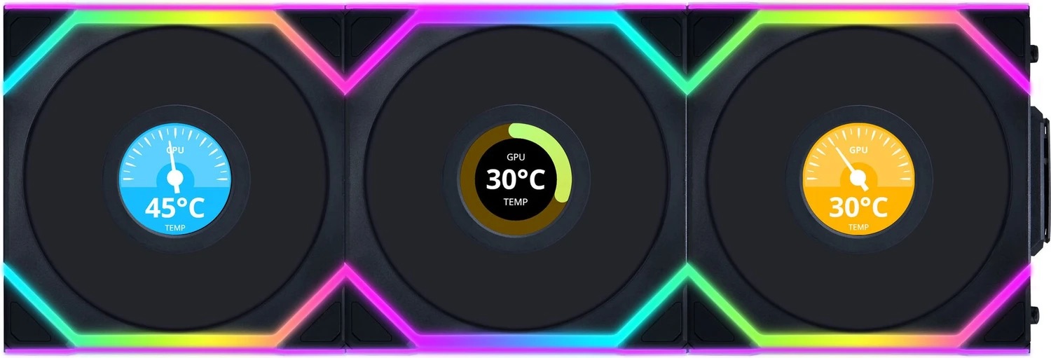 Lian Li Lian Li UNI FAN SL Wireless LCD 3x120mm Black
