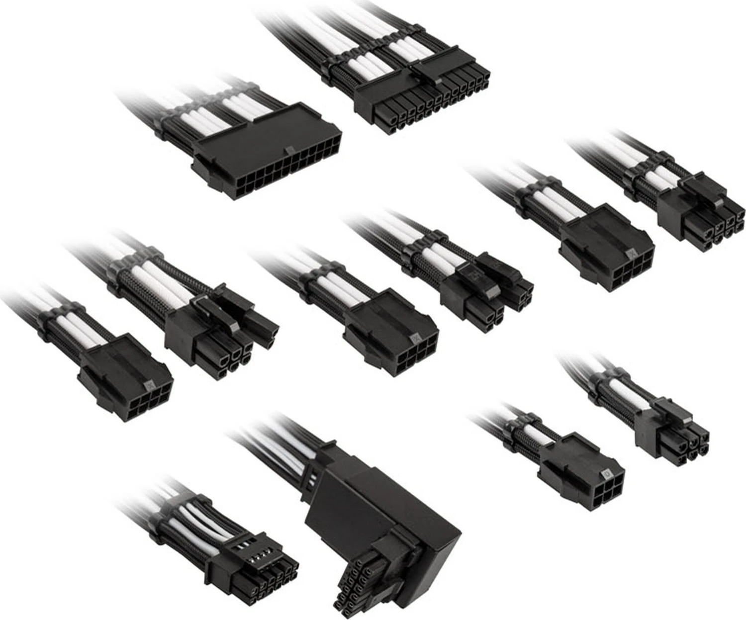 Kolink Core Pro Braided Cable Extension Kit 12V-2x6 Typ 2 Jet Black/Brilliant White