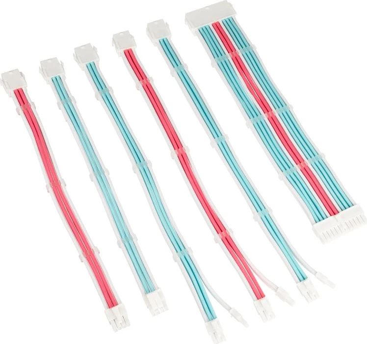 Kolink Core Adept Braided Cable Extension Kit Brilliant White/Neon Blue/Pure Pink