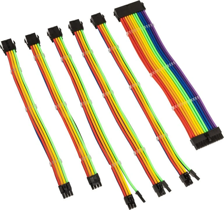 Kolink Core Adept Braided Cable Extension Kit Rainbow