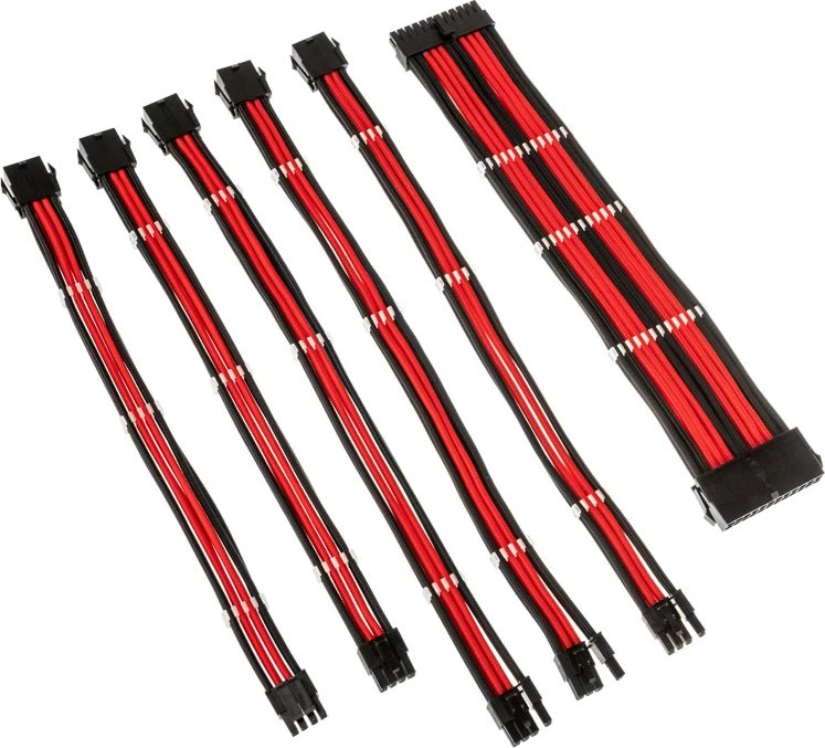 Kolink Core Adept Braided Cable Extension Kit Black/Red