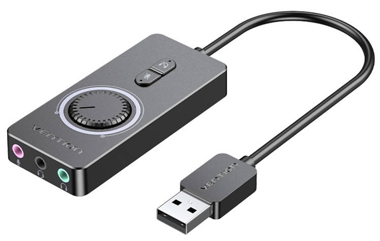 Vention CDRBF External USB 2.0 Sound Card 1m - Black