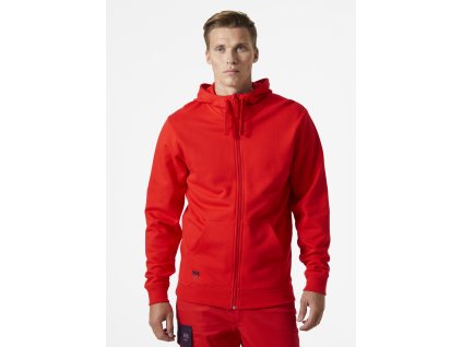 Mikina na zip s kapucí CLASSIC Helly Hansen - VÝSTRAŽNÁ ČERVENÁ 1/6