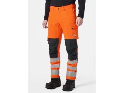 Reflexní strečové kalhoty ALNA 4X WORK CL 2 Helly Hansen - ORANŽOVÁ/ŠEDÁ EBONY 1/7