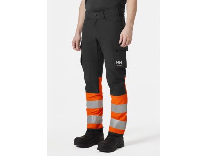 Reflexní strečové kalhoty ALNA 4X CARGO CL 1 Helly Hansen - ORANŽOVÁ/ŠEDÁ EBONY 1/7