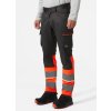 Reflexní pracovní kalhoty UC-ME SERVICE CLASS 1 - HI VIS RED/EBONY 3/4