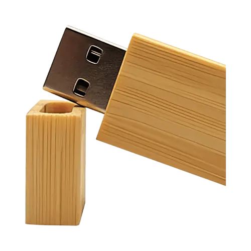 Dřevěný USB Flash disk - Hranatý - 64 GB - USB 2.0 - Bambus
