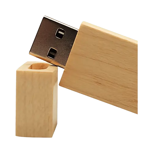 Dřevěný USB Flash disk - Hranatý - 64 GB - USB 2.0 - Javor