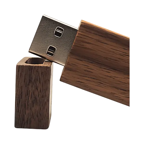 Dřevěný USB Flash disk - Hranatý - 64 GB - USB 2.0 - Ořech