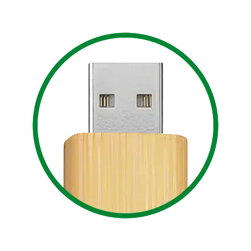 Dřevěný USB Flash disk - Zaoblený - 64 GB - USB 2.0 - Bambus