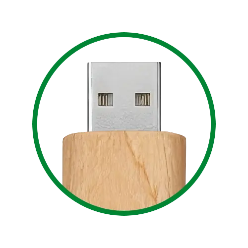 Dřevěný USB Flash disk - Zaoblený - 64 GB - USB 2.0 - Javor