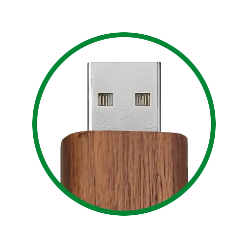 Dřevěný USB Flash disk - Zaoblený - 64 GB - USB 2.0 - Ořech