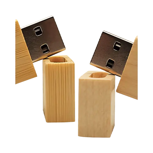 Sada 2 ks dřevěných USB Flash disků - 64 GB - USB 2.0 - Bambus a javor - Hranaté