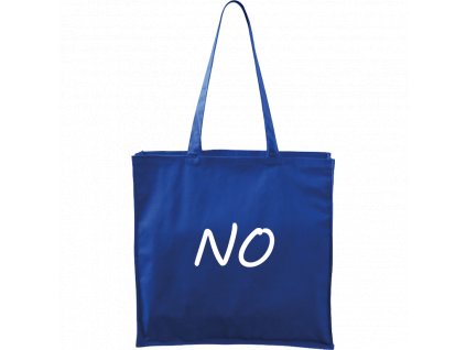 Plátěná taška Carry modrá s bílým motivem - NO