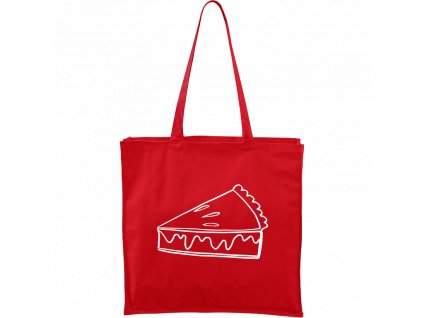 Plátěná taška Carry červená s bílým motivem - Pie