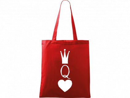 Plátěná taška Handy červená s bílým motivem - Queen