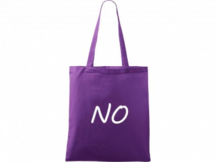Plátěná taška Handy fialová s bílým motivem - NO