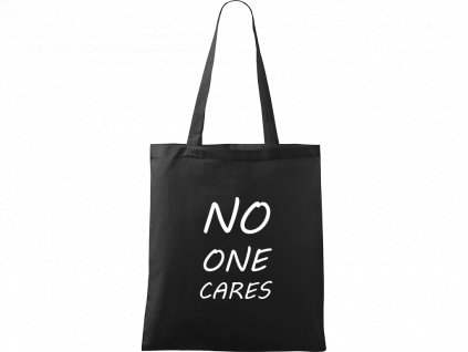 Plátěná taška Handy černá s bílým motivem - No One Cares