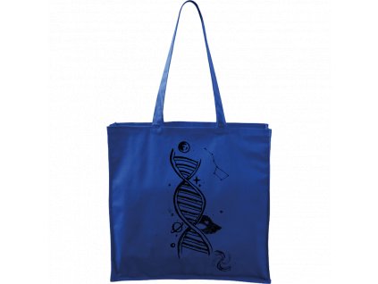 Plátěná taška Carry modrá s černým motivem - DNA