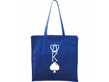 Plátěná taška Carry modrá s bílým motivem - King