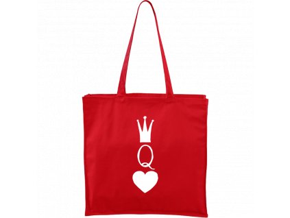 Plátěná taška Carry červená s bílým motivem - Queen