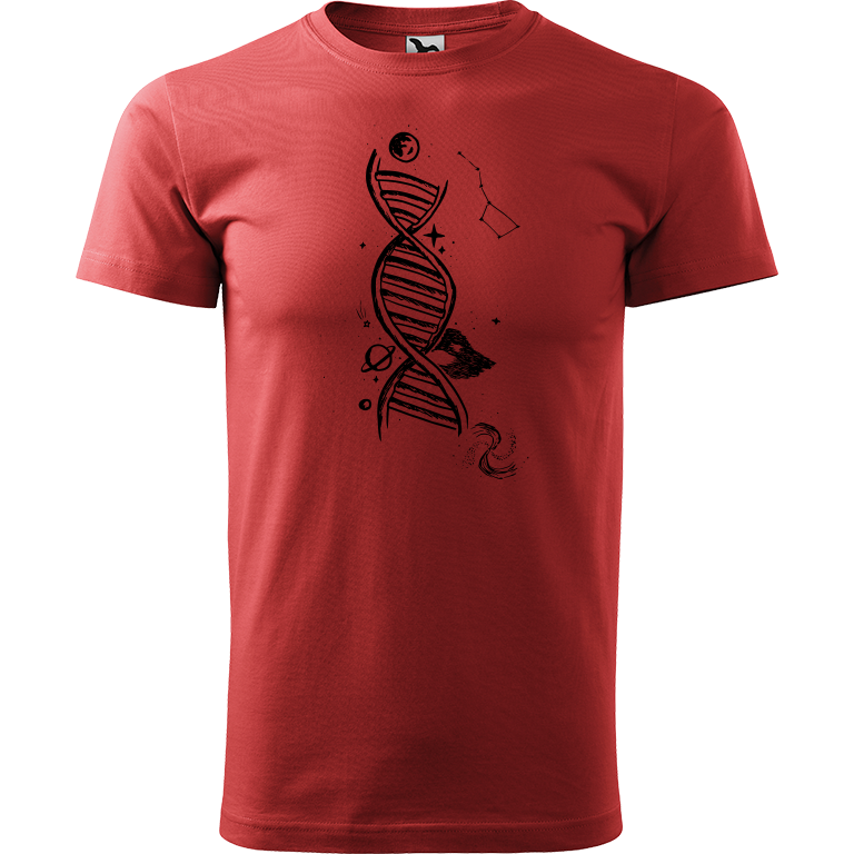 Ručně malované pánské triko Heavy New - DNA Velikost trička: L, Barva trička: BORDÓ, Barva motivu: ČERNÁ