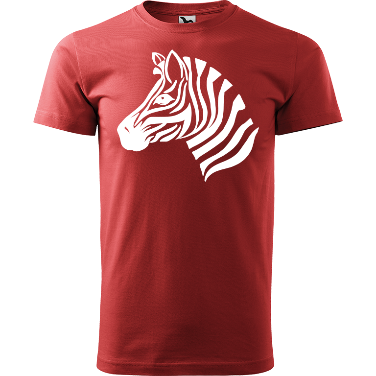 Ručně malované pánské triko Heavy New - Zebra Velikost trička: M, Barva trička: BORDÓ, Barva motivu: BÍLÁ