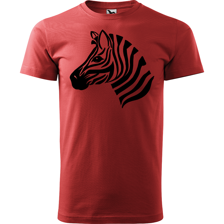 Ručně malované pánské triko Heavy New - Zebra Velikost trička: L, Barva trička: BORDÓ, Barva motivu: ČERNÁ