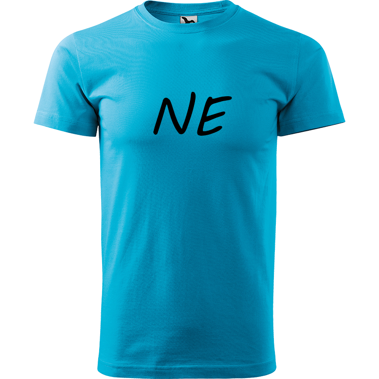 Ručně malované pánské triko Heavy New - NE Velikost trička: XL, Barva trička: TYRKYSOVÁ, Barva motivu: ČERNÁ