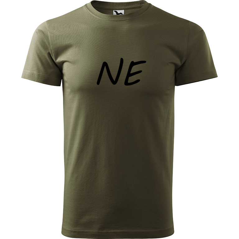 Ručně malované pánské triko Heavy New - NE Velikost trička: S, Barva trička: ARMY, Barva motivu: ČERNÁ
