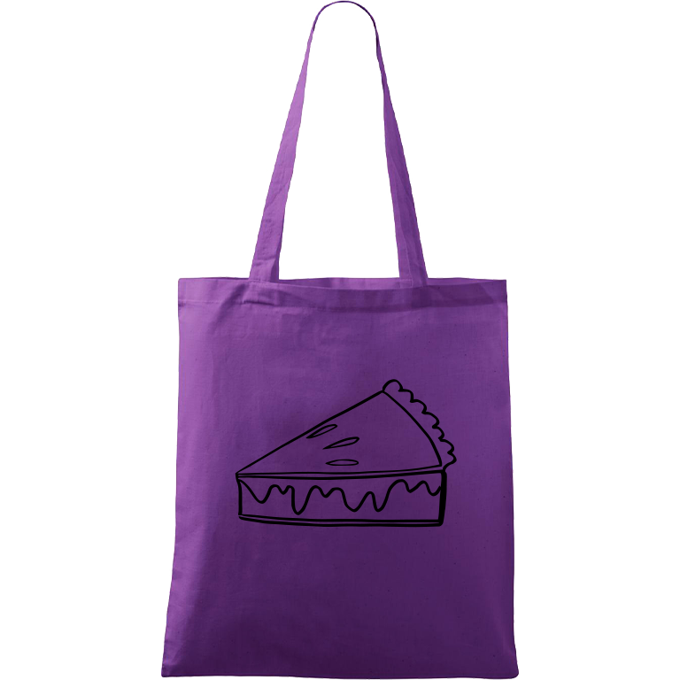 Ručně malovaná plátěná taška Handy - Pie Barva tašky: FIALOVÁ, Barva motivu: ČERNÁ