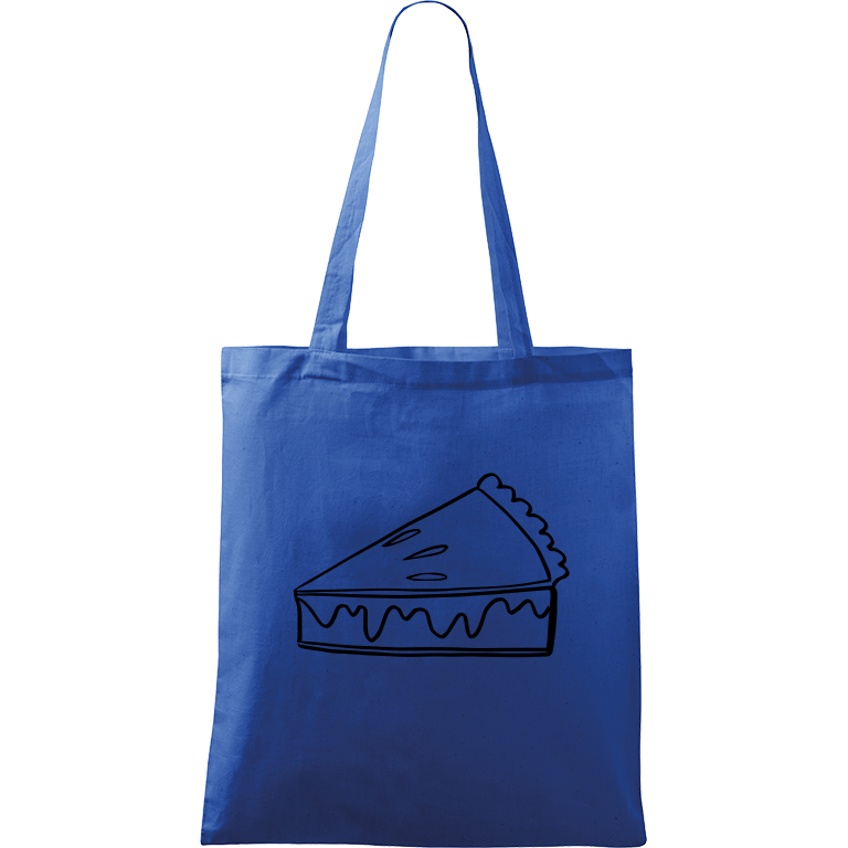Ručně malovaná plátěná taška Handy - Pie Barva tašky: PETROLEJOVÁ, Barva motivu: ČERNÁ