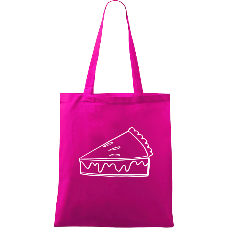 Ručně malovaná plátěná taška Handy - Pie Barva tašky: TYRKYSOVÁ, Barva motivu: BÍLÁ