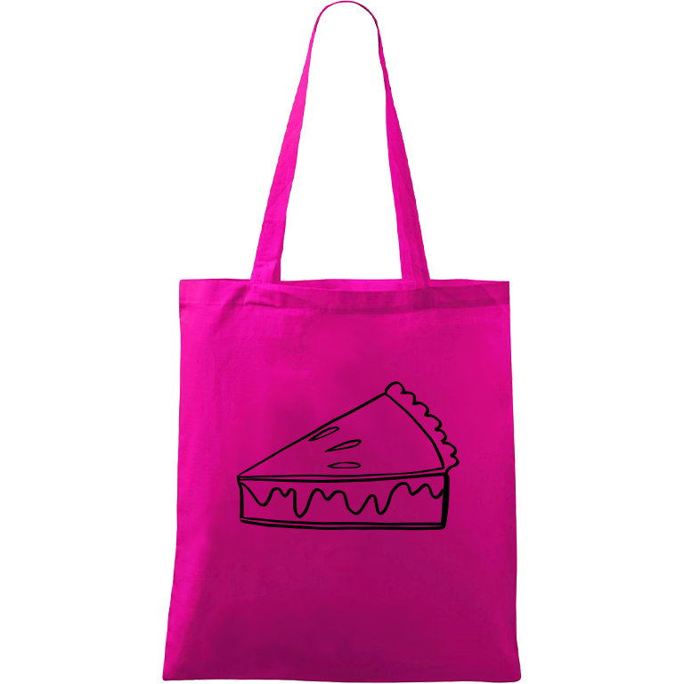 Ručně malovaná plátěná taška Handy - Pie Barva tašky: TYRKYSOVÁ, Barva motivu: ČERNÁ