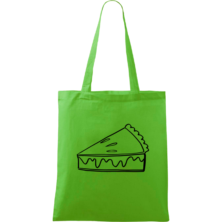 Ručně malovaná plátěná taška Handy - Pie Barva tašky: ZELENÁ, Barva motivu: ČERNÁ