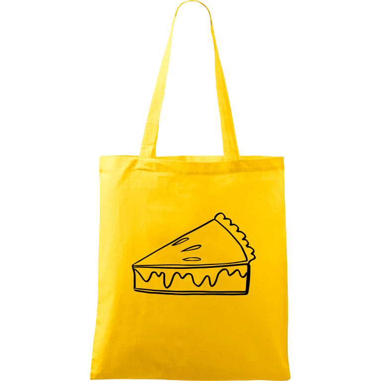 Ručně malovaná plátěná taška Handy - Pie Barva tašky: ŽLUTÁ, Barva motivu: ČERNÁ